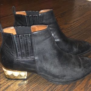 Jeffery Campbell metcalf leather boots size 10